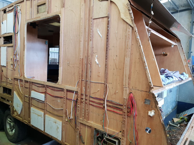 Caravan repair work under way